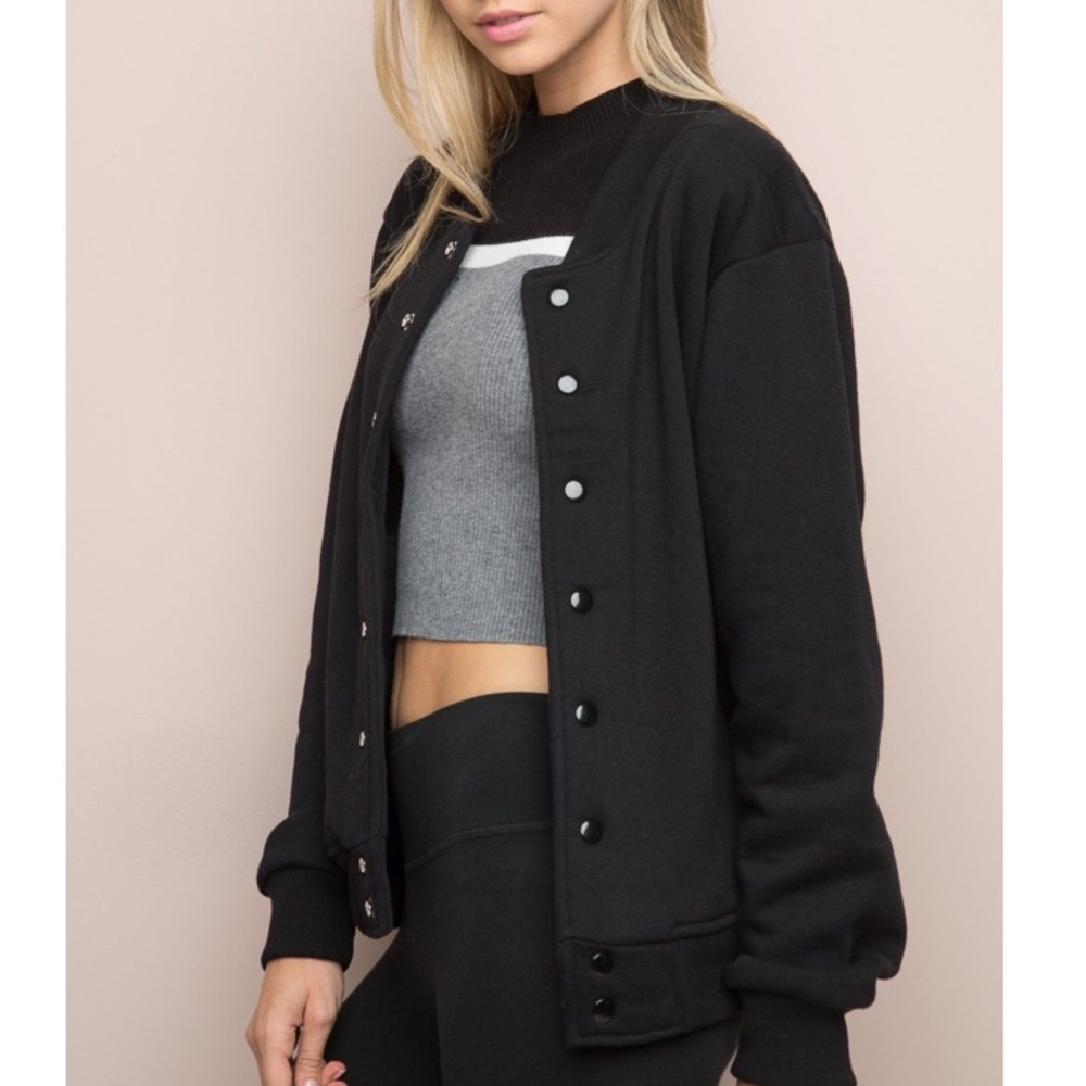 Brandy Melville black bomber jacket